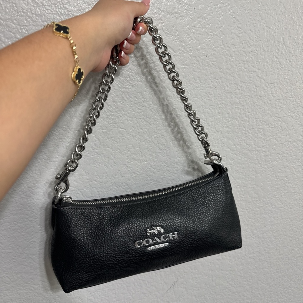 Coach Black Pebbled Leather Shoulder Bag